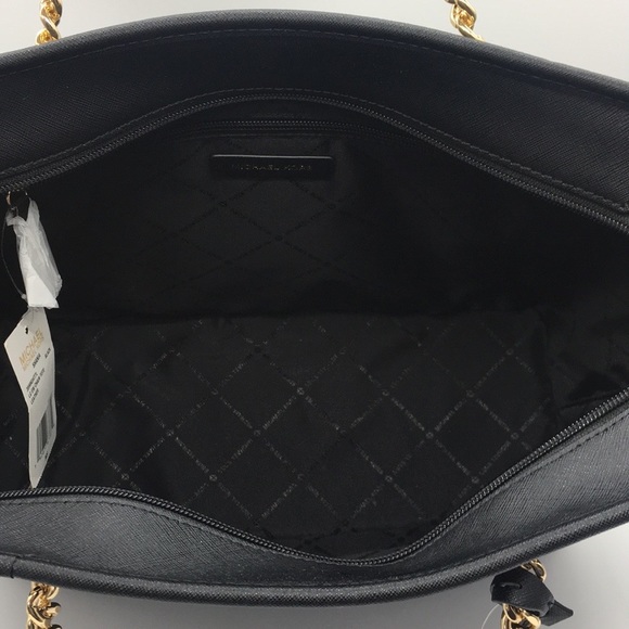 MICHAEL KORS SHANIA LARGE EW CHAIN TOTE BLACK - Picture 7 of 8